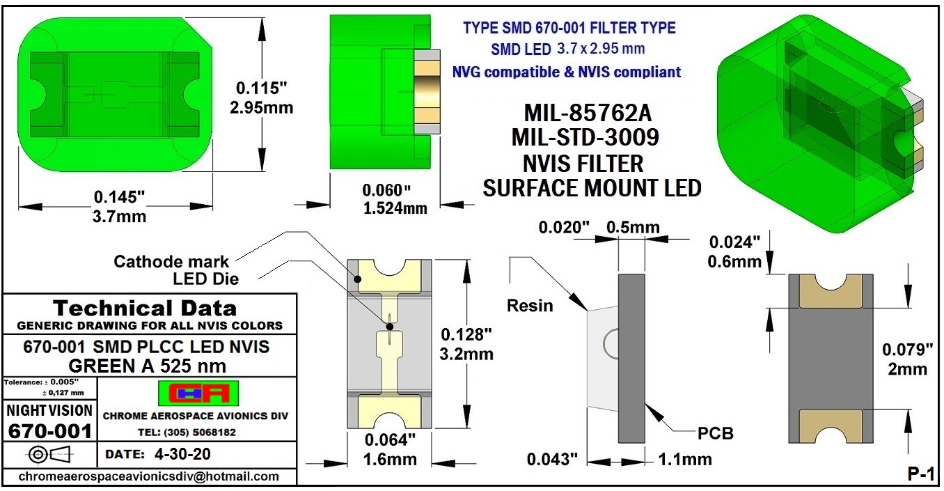 1 670-001 SMD-PLCC  LED NVIS GREEN A 525nmPCB  4-30-20.JPG