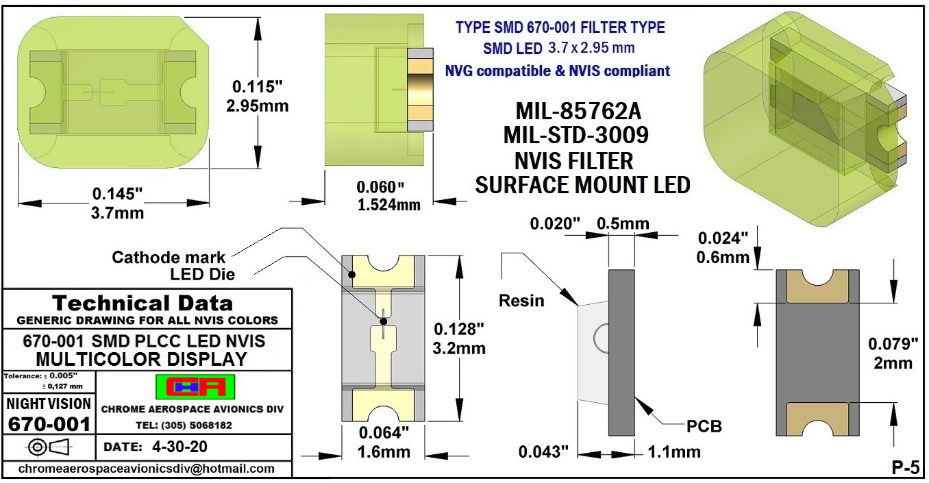 5 670-001 SMD-PLCC  LED NVIS MULTI COLOR DISPLAY PCB  4-30-20.JPG